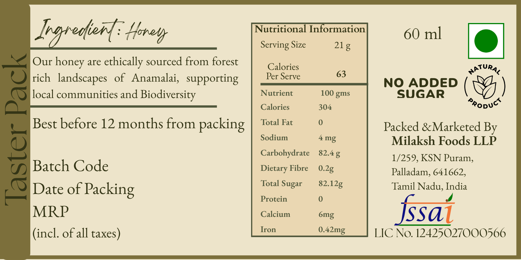 Taster Combo Pack- Natural Honey