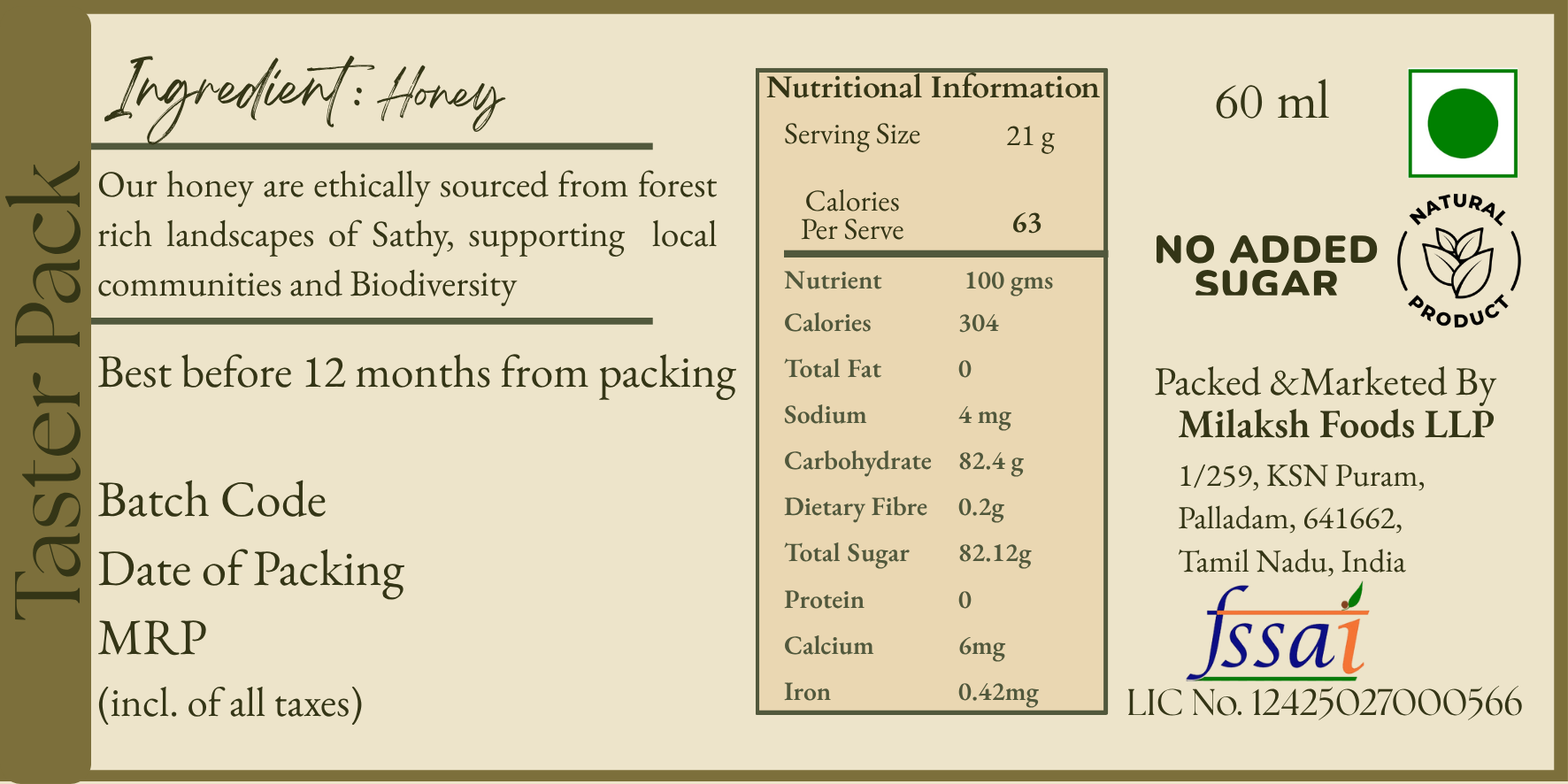 Taster Combo Pack- Natural Honey